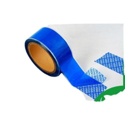 China 25 Mic Glossy Blue VOIDOPEN Total Waterproof Transfer Security Tape for sale