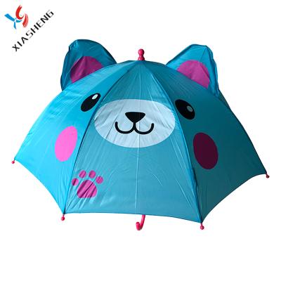 China All In 1 Safety Manual Open Blue Animal Shape Umbrella For Kids for sale