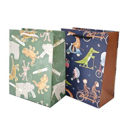 China Biodegradable Spot Cartoon Animal Kids Paper Bread Bag Wedding Creative Hot Selling Die Cut Paper Bag for sale