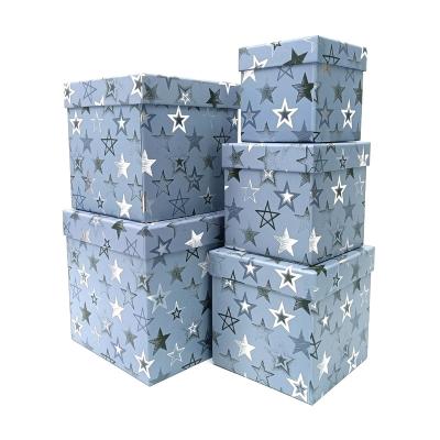 China Recycled Materials Extra large Storage Portable gift packaging box Multi Color Square nested gift boxes set for birthday wedding valentines day for sale