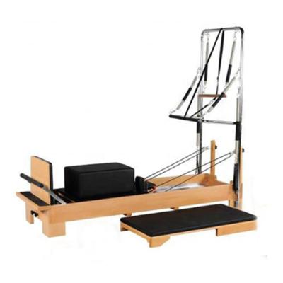 China Exercise Ce Certificated Commercial White Maple Pilates Reformer With Half Trapeze for sale