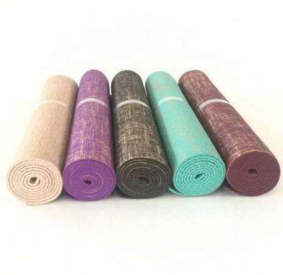 China Bodybuilding wholesale yoga mat/Jute PVC canvas mat/yoga 5mm canvas mat for sale