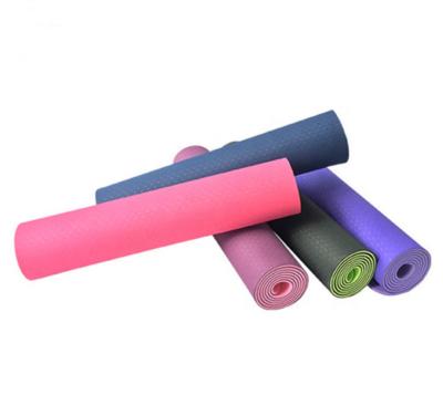 China Cheap Bodybuilding Tape Yoga Mat 6mm Fitness Two Color Non-Slip Exercise Mat for sale