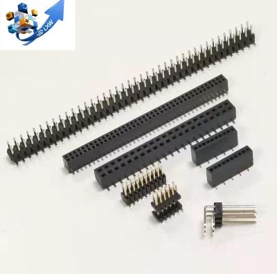 China Electronic Component Pin Header 2.54mm Single Row 8pin Header Connector Dual Row 8pin Female Dip LXW100/127/200/254 for sale