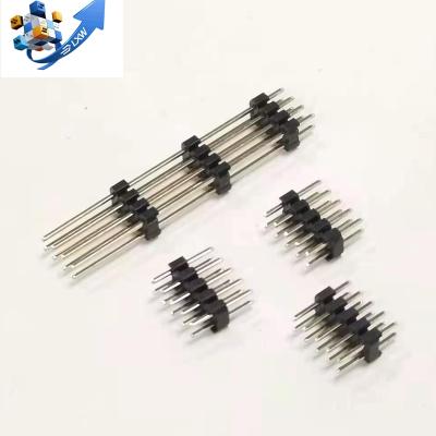 China Electronic component pinheader 2.54mm single row header connector 2P-40P PCB pin header female connector LXW254-GXXP-01 for sale