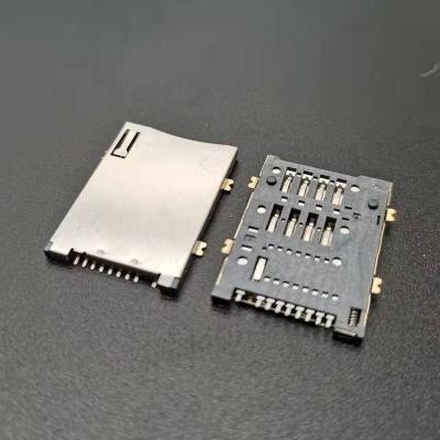 China Phosphor Factory Tf SD Socket Smt Shenzhen Stainless Steel Automotive Electronics Bronze Micro Push In PCB Sim Card Connector Nano for sale