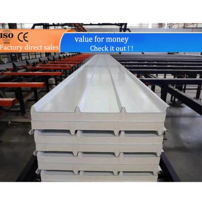 China Four Wave Polyurethane PU Roof Panel Fireproof Thermal Insulation Sandwich Panel for sale