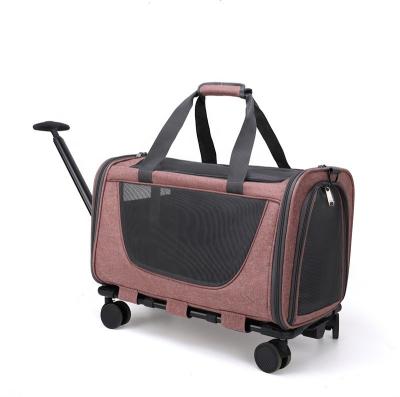 China Approved Viable Bottom Collapsible Removable Extendable Handle Backpack Pet Rod Pulley Airline Soft Wool Bed for sale