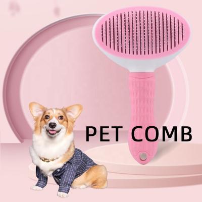 China Viable Dog and Cat Hair One Key Remove Hair Comb Pet Massage Throwing Remover Grooming Pet Hair Brush for sale