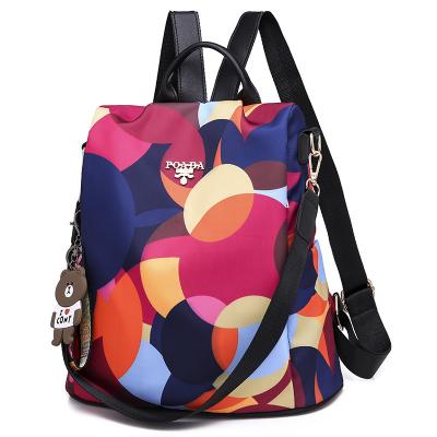 China 2022 Motion Sensing New Women's Version Carry Oxford Cloth Anti-theft Floral Ladies Travel Backpack Casual Large Capacity Bags for sale