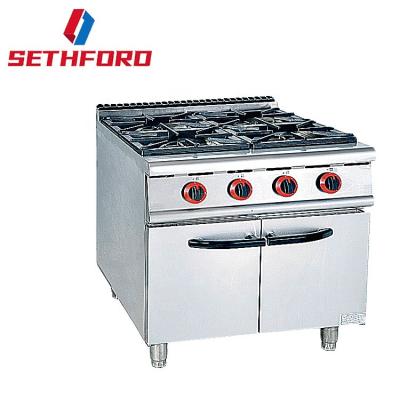 China Commercial Restaurant Canteen Hoitel Use Cooking Range Freestanding Gas Stove Gas Stove 4 Burners With Cabinet for sale