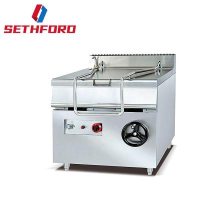 China Commercial Restaurant Canteen Hoitel Gas Tilting Pan Kitchen Equipment Braising Pan / Tilting Bratt Pan for sale