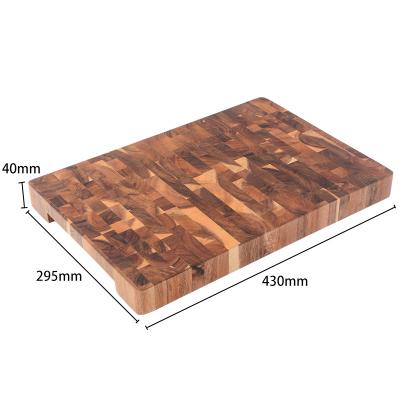 China Sustainable Handmade Wooden Kitchen Tool Rectangle Flat Grain Bread Cutting Board for sale