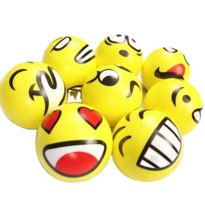 China Toy Assorted Colors Party Favor Mini Soft Smile Face Football Kids Sports Squeeze Toys PU Foam Stress Ball for sale