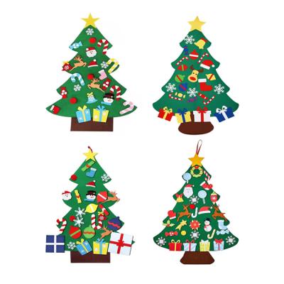 China DIY Christmas Tree Decoration 26pcs Home Accessory Wall Hanging Gifts Felt Christmas Tree Decoration Ornaments Set For Kids for sale