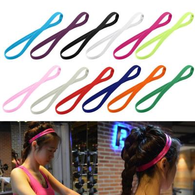 China Simple Candy Color Men Women Yoga Hair Hands Girls Sports Headband Sports Anti-Slip Elastic Running Headband for sale