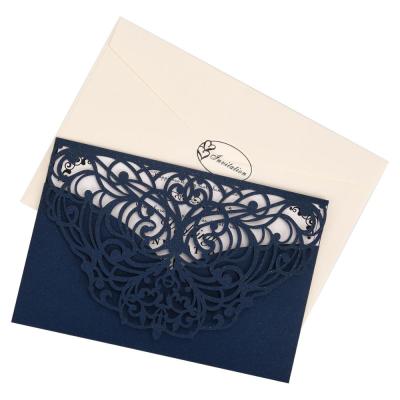 China Europe Wholesale Customized Laser Cut Traditional Wedding Invitations for sale