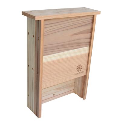 China Customized Viable Outdoor Cedar Bat House Wooden Logo Two Chamber Natural Bat Box Shelter Seamless for sale