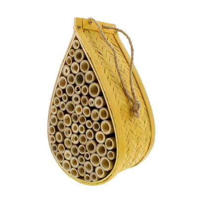 China Custom Eco-Friendly Eco-Friendly Logo And Packing Insect Hotel Mason Sustainable Bamboo Wooden Bee House for sale