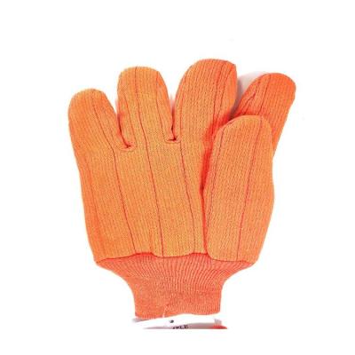 China Anti-heat factory supply cement construction safety gloves heatproof pure cotton polyester work cotton automotive construction gloves orange for sale