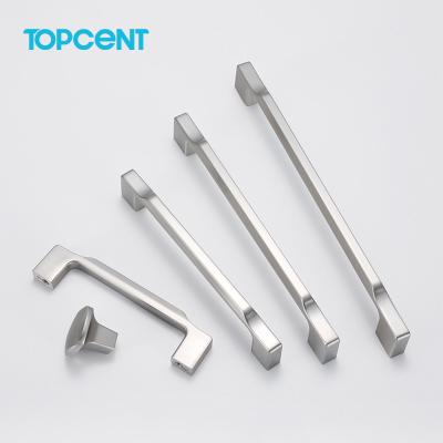 China Topcent Modern Zinc Alloy Pearl Silver Cabinet Knobs Kitchen Door Handles for sale