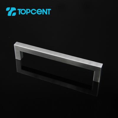 China TOPCENT Modern Furniture Cabinet Drawer Pulls Square Gold Brushed Nickel Kitchen Handles for sale