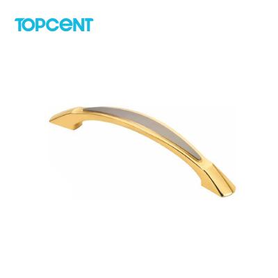 China Topcent Factory Price Modern Zinc Alloy Door Furniture Pull Gold Cabinet Handle for sale