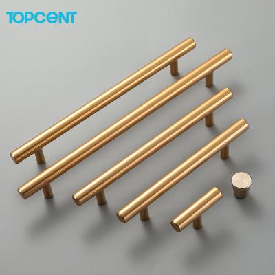 China Topcent Modern Modern Stainless Steel Handles Black Brushed Nickel Gold Furniture Pulls Sideboard Stainless Steel Handles for sale