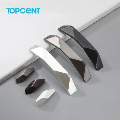 China Modern Design Simple Zinc Alloy Style Topcent Cabinet Drawer Pull Wardrobe Door Handles for sale