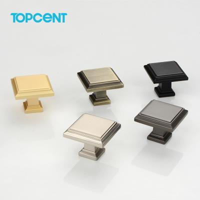 China TOPCENT Modern Kitchen Drawer Pulls Furniture Hardware Zinc Alloy Cabinet Knobs For Dresser for sale