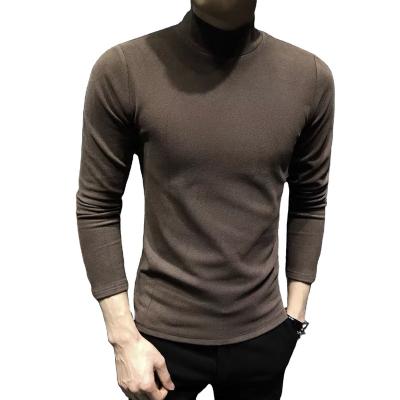 China Fashion Casual Men's Long Sleeve Anti-Wrinkle Collar T-shirt Long Sleeve Men's T-shirt Autumn Winter Half Top Sweatshirt for sale