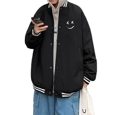 China 2021 Casual Men's Baseball Jacket Streetwear Small Hops Pattern Windproof Hip Patchwork Jacket Color Block Men's Baseball Jacket for sale