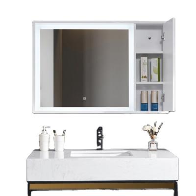 China Modern Washroom Bathroom Mirror Magnifying Wall Mounted Smart Cabinet With LED Mirror for sale