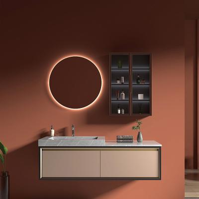 China New Color Environmental Friendly Unique Hot Series Waterproof Bathroom Cabinet Vanity Furniture For Hotel for sale