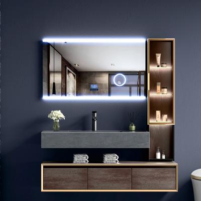 China Environmental Friendly Melamine Wooden Luxury Chinese Plywood Color American Style Bathroom Cabinet Vanity for sale