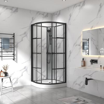 China Smoothly Slide Fashion Design Customized Aluminum Frameless Curved Glass Sliding Shower Door for sale