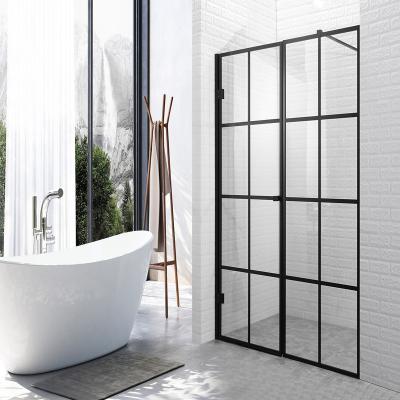 China Hot Selling Modern Design Corner Curved Smoothly Slide Up Shower Framed Glass Door for sale