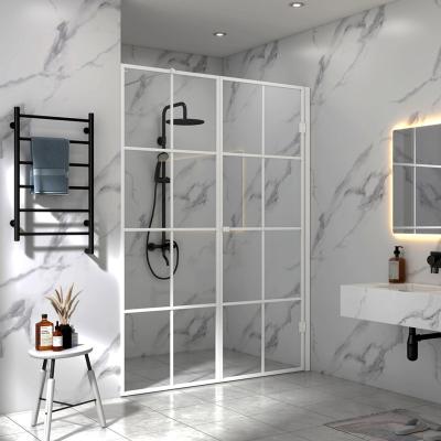 China Smoothly Slide Luxury Design Customized Aluminum Glass Gold Frameless Sliding Shower Door for sale