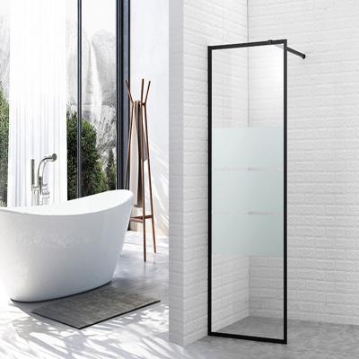 China Smoothly Slide Popular Modern Enclosed Walk In Rack Up Fold Frameless Glass Shower Door For Hotel for sale