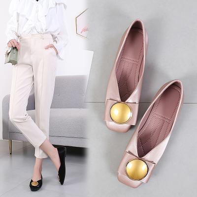 China Hot Sale Round Plus Size 44 Elegant Pumps Shoes Ladies Luxury Flats Other Fashionable Shoes For Women Slip On Shoes for sale