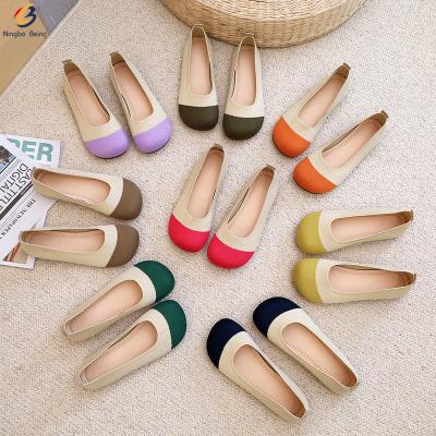 China New Round Style Cute Wide Fit Shoes Slip On Shoes For Women Shoes Flat Ladies for sale