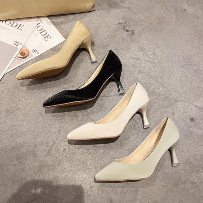 China Wholesale Lightweight Pointed Toe Women Shoes Heel Ladies Pumps Heel Shoes Office Shoes Women Low Heel for sale