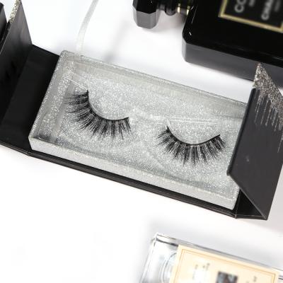 China Ultrabeauty Natural Soft High Quality Private Label 100% Handmade Highlights With 3D Custom Packaging Faux Mink Strip Eyelashes for sale