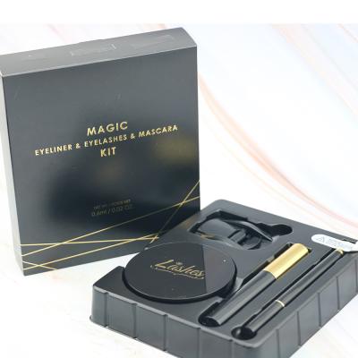 China Wholesale Lightweight Magnetic Eyelashes Set With 3 Pairs Magnetic Eyelashes And Magnetic Eyeliner In Gift Box for sale