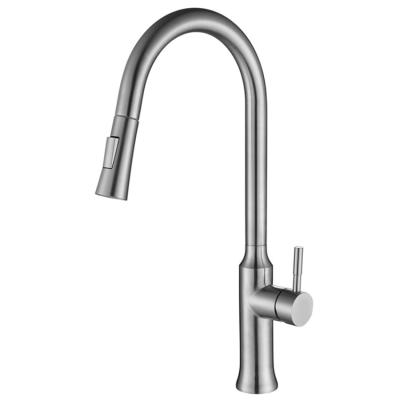 China Pull Out 304 Stainless Steel Matte Black Finish High End Kitchen Water Faucet Mixer Tap Pull Out Kitchen Faucet for sale