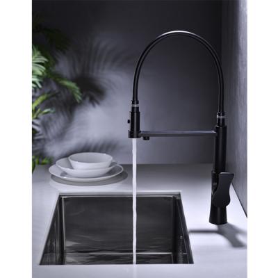 China Economical Retangular Handle Kitchen Faucet Pull Out Brass Sink Mixer Tap With Flexible Hose for sale