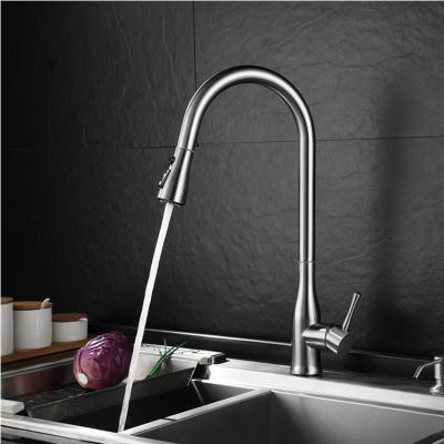 China Wholesale 304 Stainless Steel Spray Water Brush Pull Down Sprayer Sink Faucet Kitchen Sink Faucet for sale