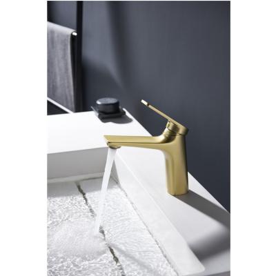 China Single Lever Hot And Cold Water Faucet Basin Mixer Taps Manufacturer Bathroom Gold Wash Metered Basin Faucets for sale