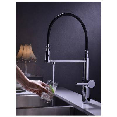 China Wholesale Fashionable Cuboid Stick Handle Pull Out Design Chrome Black Deck Mounted Three Way Mixer OR Faucet Mounted Brass Water Filter Kitchen Faucets for sale