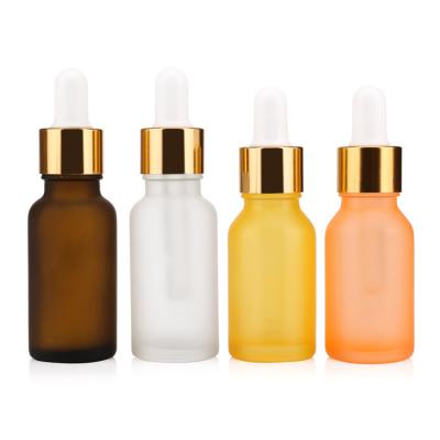 China Personal Care Decorative Colorful Matt Frosted Glass 30ml Essential Oil Bottle For Skin Care Packaging for sale